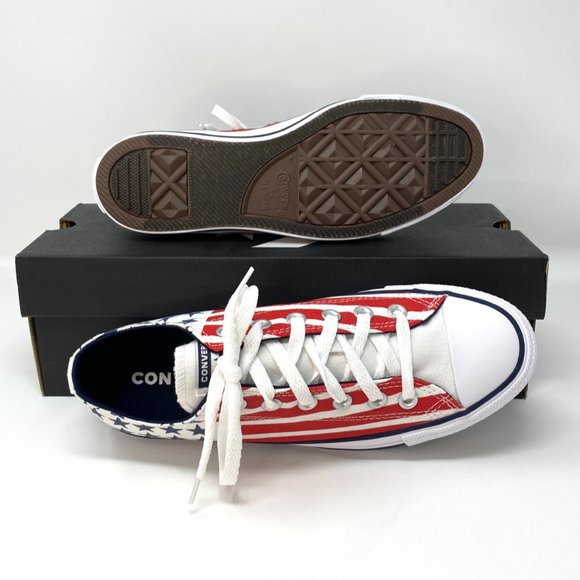 🌿Sale🌿 Converse Chuck Taylor AS Canvas Low Top Red Blue Mens Size 10.5 167838F - Picture 3 of 16